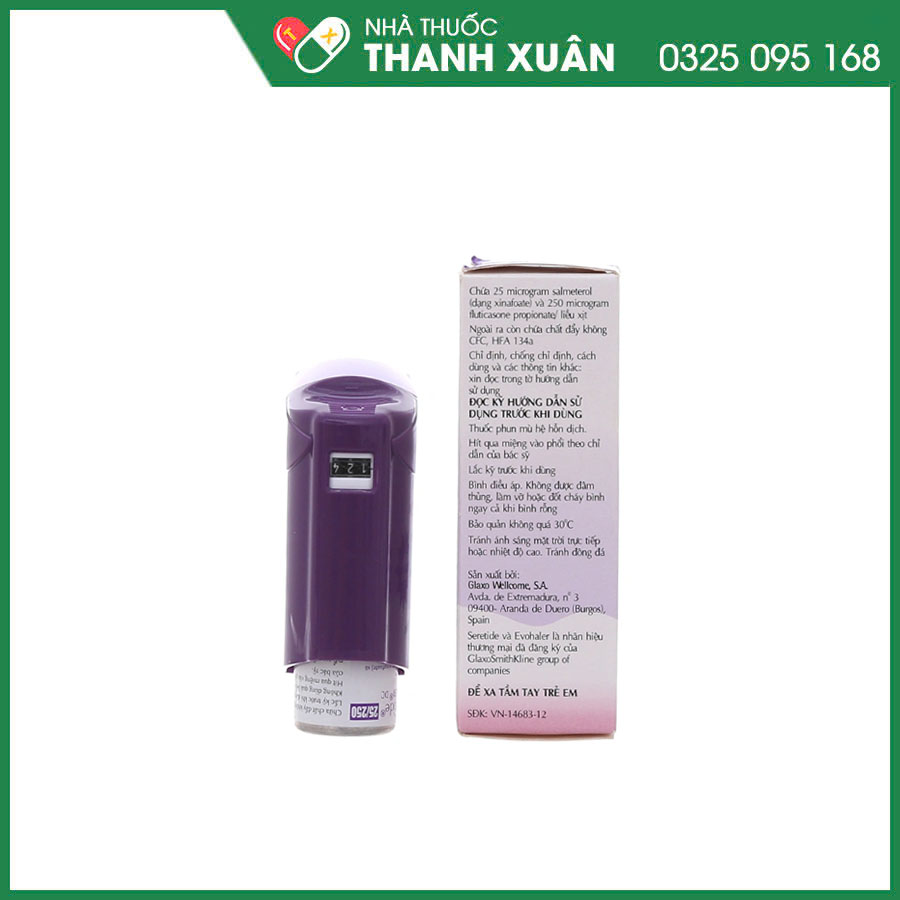 Seretide Evohaler DC 25/250 thuốc điều trị hen và bệnh phổi tắc nghẽn mạn tính (COPD)